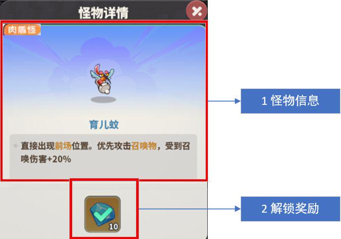 怪物图鉴 - 怪物详情界面